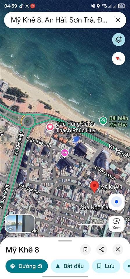Bán đất 2mt mỹ khê 8 dt 125m2 ngang 10m hướng đông cách biển 200m, được phép xây 7 tầng, giá rẻ