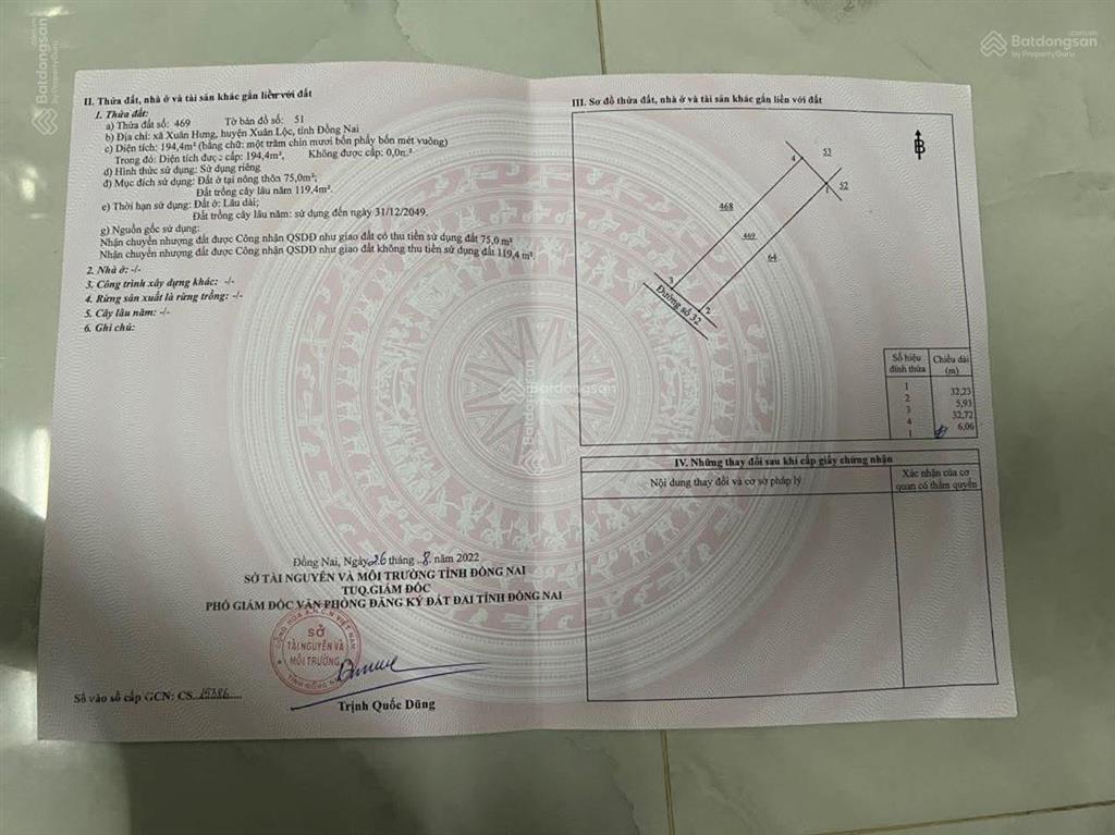 Đất nền tại đường số 32, xuân hưng, xuân lộc, đồng nai, giá ưu đãi 1 tỷ, 194.4m2