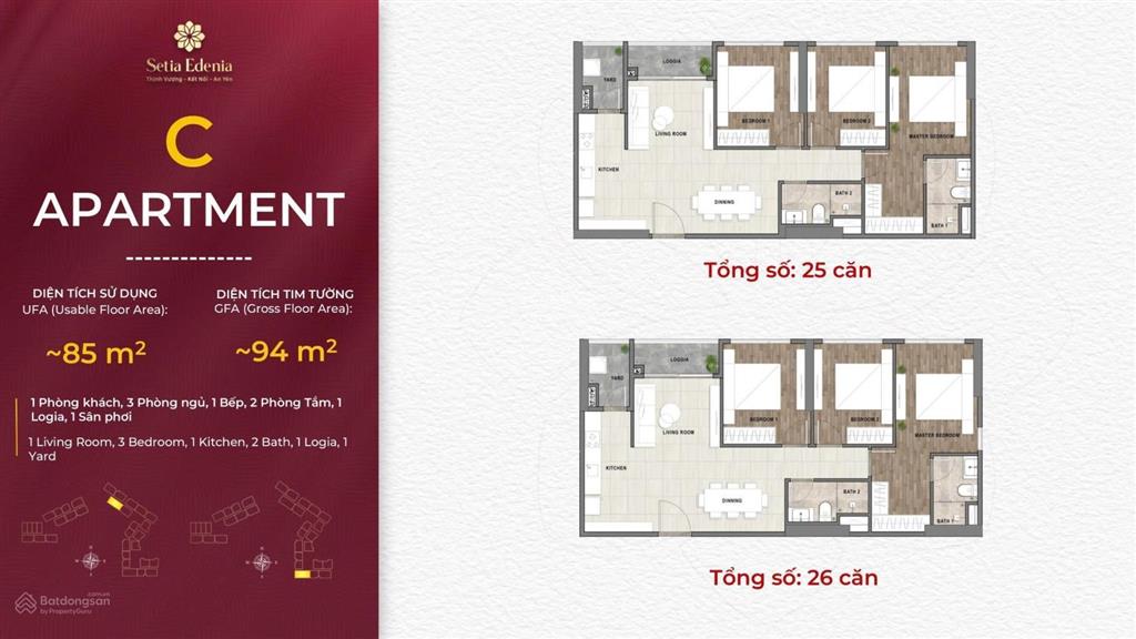 Hàng hiếm bán 3 pn setia edenia tầng đẹp view hồ bơi. thiết kế khác biệt mặt tiền 13,9m. ck 12,5%