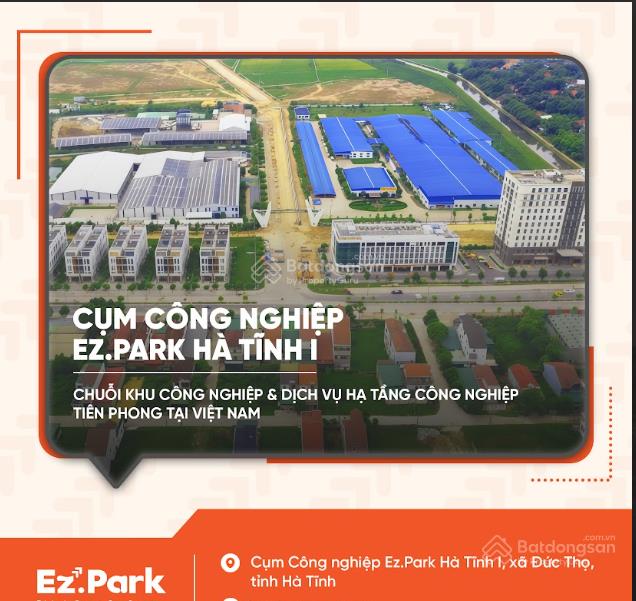 Đất ccn đức thọ kcn ez. park hà tĩnh i giá 55usd/m2 dt tổng 39.78ha tách lô từ 0.45ha (4.500 m2)