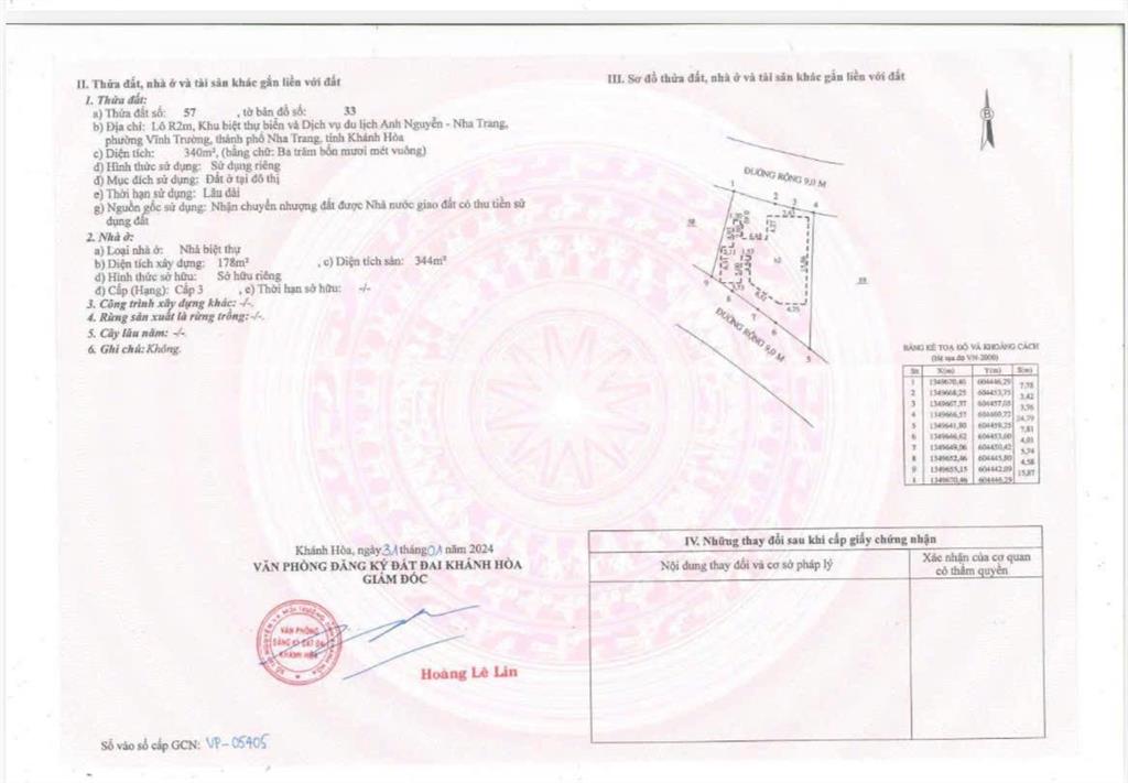 Bán biệt thự anh nguyễn, vĩnh trường, nha trang. dt 340m2. sổ hồng. hướng biển. giá bán 47 tỷ