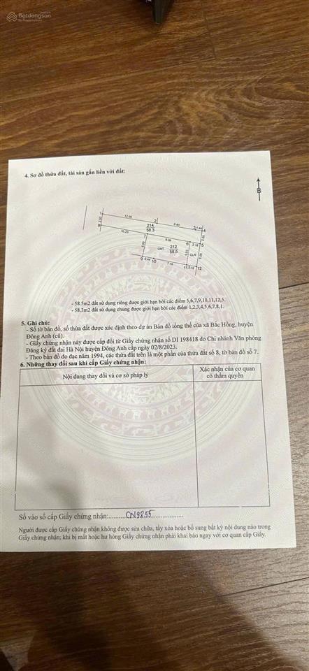 Bán đất bắc hồng đông anh khổ đất đẹp mặt tiền rộng, 59m giá 3 tỷ