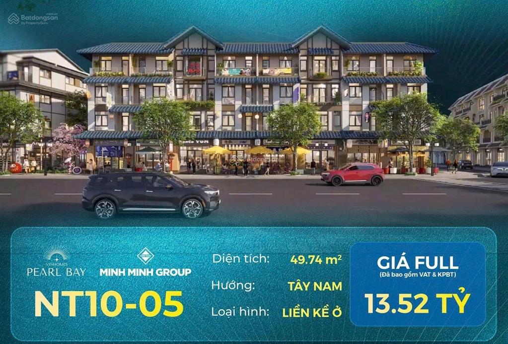Liền kề ở (nt1005) vinhomes pearl bay nha trang + trực diện biển + sở hữu lâu dài + chỉ từ 13,52tỷ