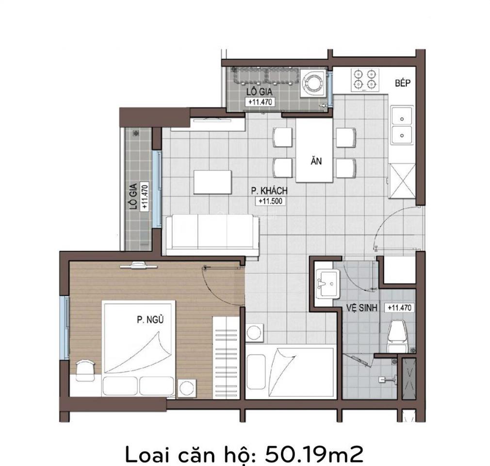Bán căn hộ conic riverside 1pn +1w, giá 2.470 tỷ có hỗ trợ vay nh 0979 695 ***