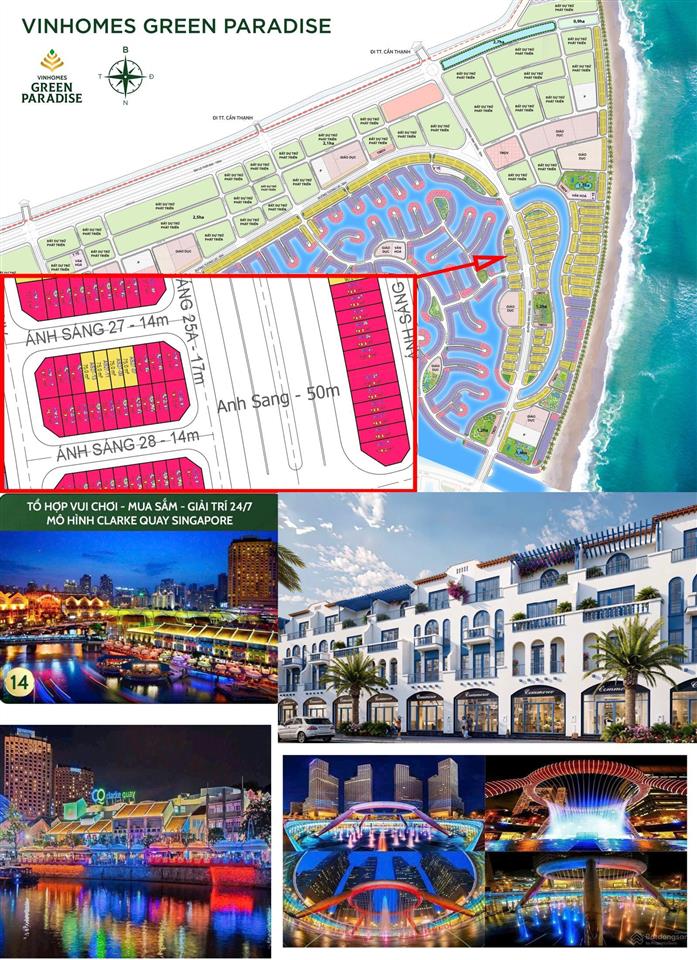 Nhà phố vinhomes green paradise chỉ 9.x tỷ, ngay khu phố chợ đêm cosmo bay, lời ngay 30%