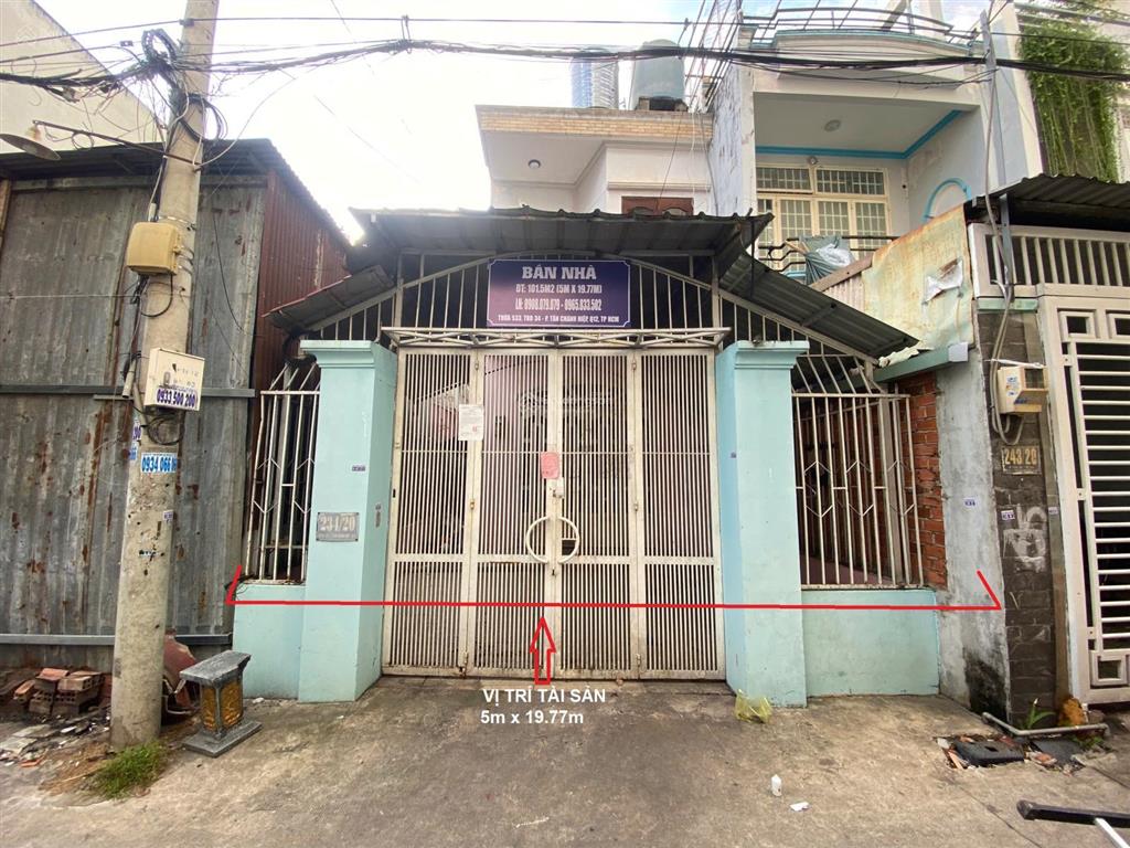 Bán trực tiếp 101.5m2 nhà tại td533, tbd 34, khu phố 4, tân chánh hiệp, quận 12, hồ chí minh