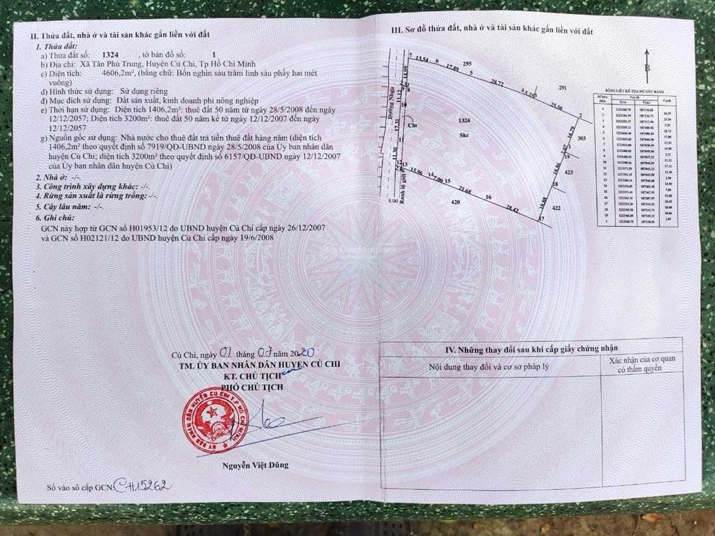 Bán nhà xưởng đường hồ văn tắng, tân phú trung, củ chi, giá rẻ tdt 4606m2, dtx 2400m2, giá 29 tỷ