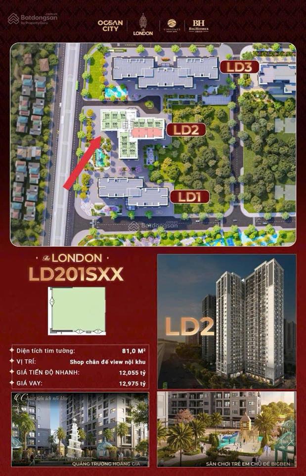 Sẵn căn shop đế góc tòa ld1 mặt đường lý thánh tông. giá nhỉnh 150tr/m2. rẻ chưa từng có