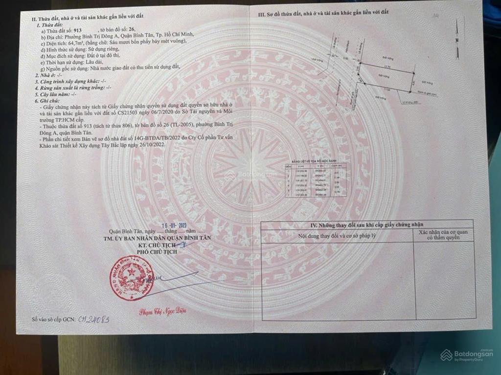 Bán đất góc 2 mặt tiền 918 hương lộ 2 (4,8m*14m 6tỷ7) đối diện trường học tiềm năng sinh lời cao