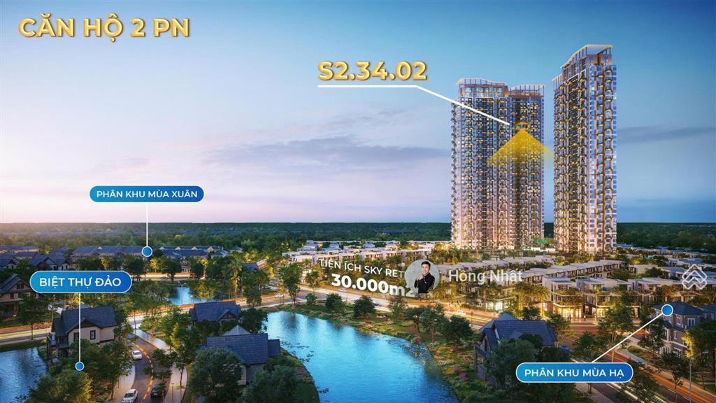 Bán gấp căn hộ 2pn 2wc sky retreat eco retreat có vườn mây riêng view công viên, hồ cảnh quan đẹp
