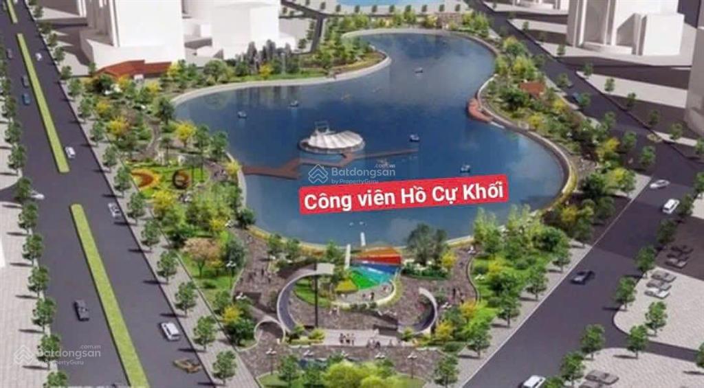 Bán đất đấu giá cự khối 65m2 x 5m, khu phân lô, vỉa hè mỗi bên 3m ô tô tránh,sát cạnh hồ,công viên