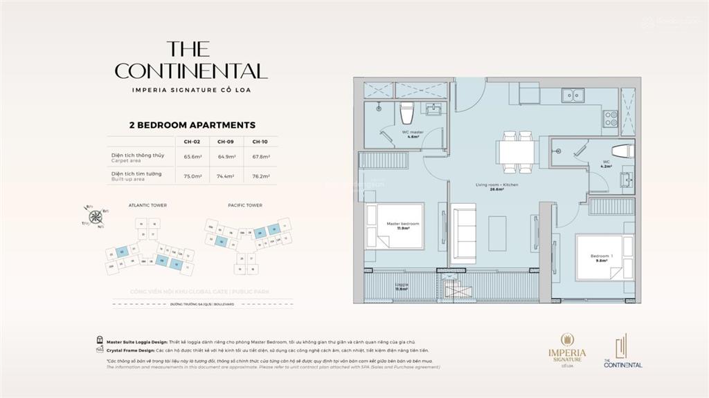Chính chủ cần bán gấp căn 2pn 67,7m² giá 5,9 tỷ tự án imperia signature the continental