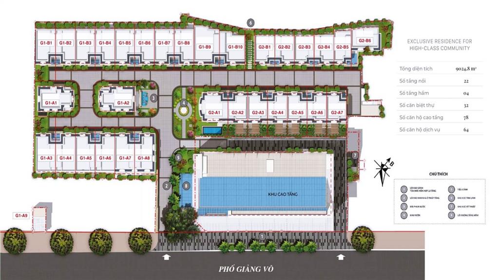 Dinh thự thiết kế cao cấp dự án grandeur palace giảng võ
