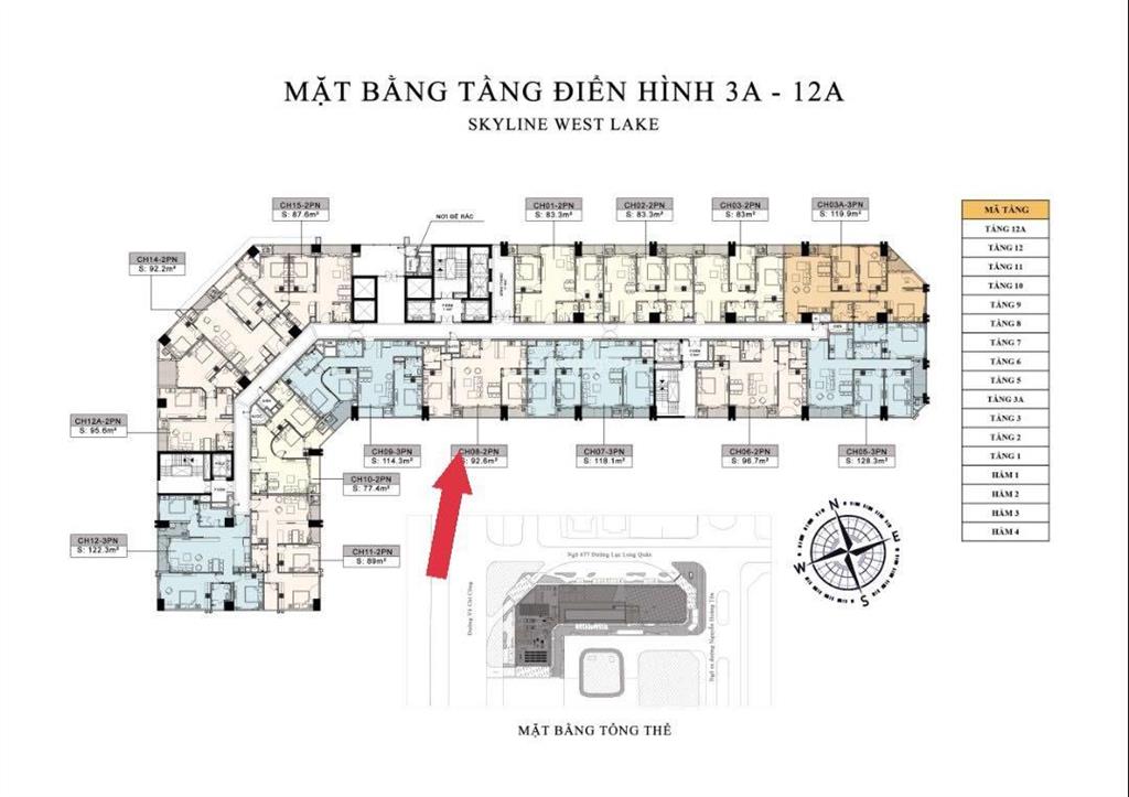 Chính chủ cần bán gấp căn 2 phòng ngủ 92m2, tầng đẹp dự án skyline võ chí công