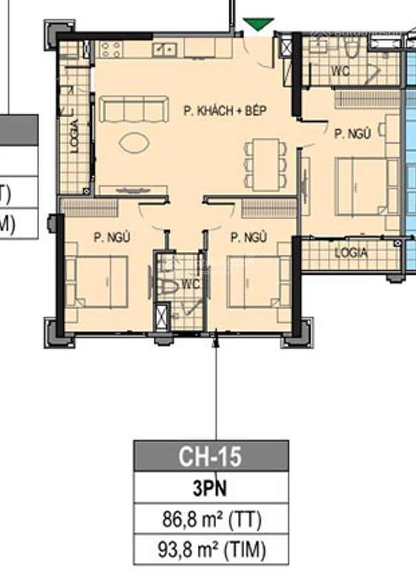 Bán pr6xx15 3n 86.8m2 lô góc giá chỉ 5.6x tỷ view hồ bơi và tháp effel