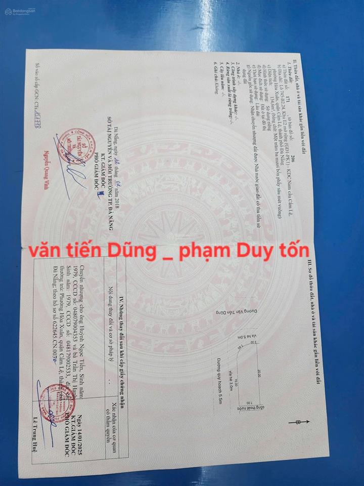 Chính chủ bán lô góc ngã 4 đường 10,5m văn tiến dũng hòa xuân view trường học cấp 1,2 h.tây nam
