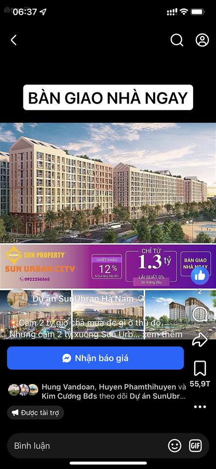 Bán căn hộ chung cư tại sun urban city, phủ lý, 1,3 tỷ, 30m², chỉ với giá siêu hời