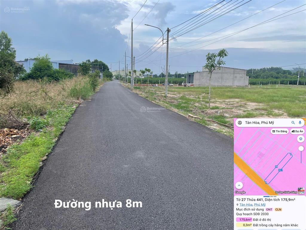 Giảm 400tr ra nhanh trong tháng. lô đất phường tân hòa, tp phú mỹ, brvt. sổ riêng, thổ cư