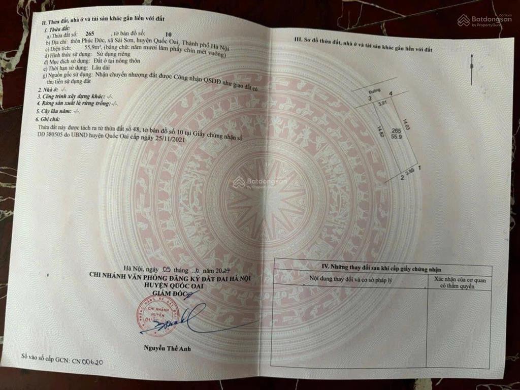Đất trong làng sài sơn quốc oai ô tô hơn 3 tỷ chút sang tên ngay 0985 090 ***