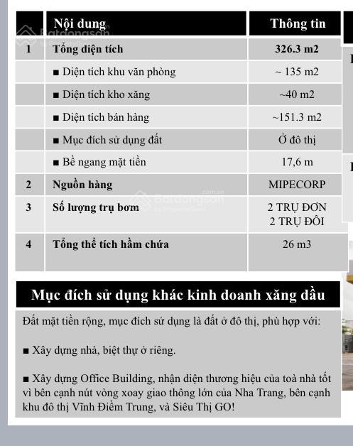 Bán đất kèm cây xăng đang hoạt động mặt tiền 23/10nha trang 385m sẵn dòng tiền 60tr/tháng