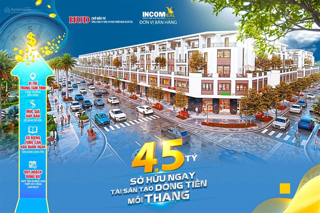 Giới hạn bán shophouse trung tâm quảng ngãi chỉ 4,5 tỷ tại kđt hud phú mỹ vận hành ngay