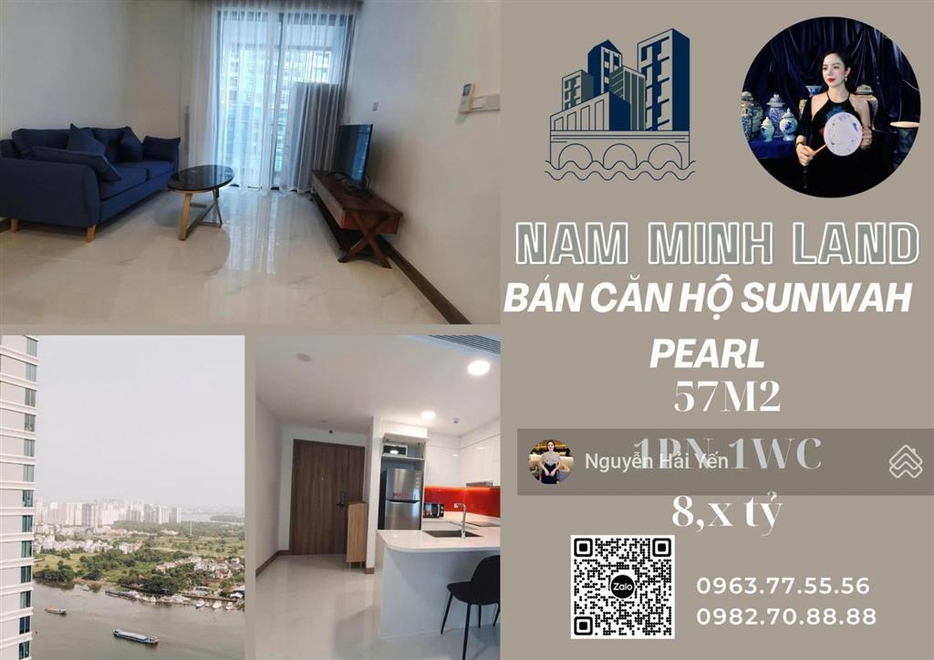 Hải yến nam minh land bán căn hộ sunwah pearl 1 phòng ngủ tòa silver house, tầng cao, hiếm