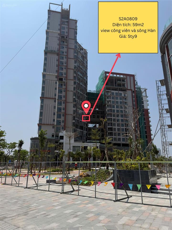 Căn hộ 1pn+ diện tích ngang với căn 2pn sở hữu 2 tầm view công viên và sông hàn giá cực tốt