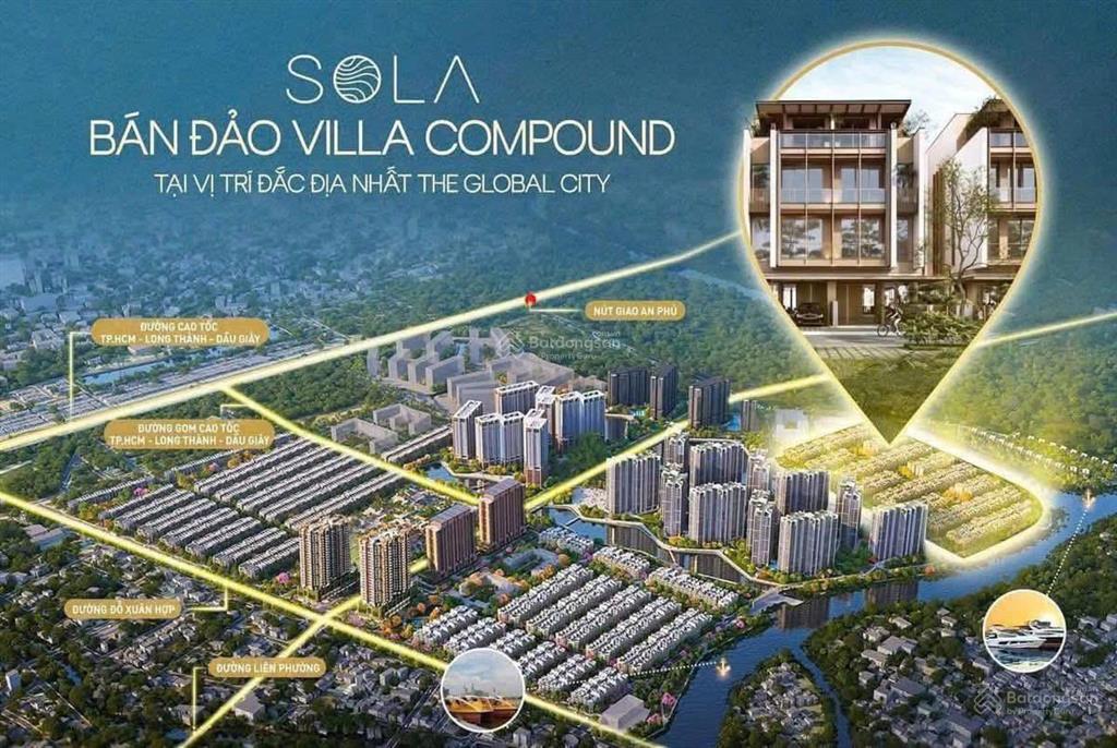 Suất ngoại giao ck 18% biệt thự sola compound 3 mặt sông tại the global city. trực tiếp cđt