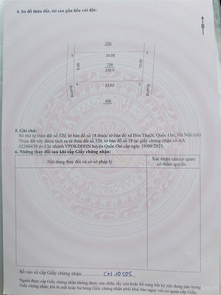 Chính chủ gửi blô, 238m², 2 mặt tiền 10m trung tâm xã phú cát (hòa thạch cũ), hà nội. chạy bộ ra