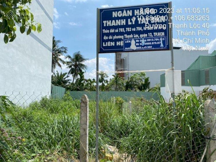 Ngân hàng bán trực tiếp 181,1m2 đất tại td784, tbd6, 63/10 thạnh lộc 40, kp1, quận 12, tp.hcm