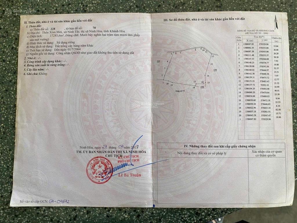 Cần đẩy nhanh lô đất cách ql 26 chỉ 50m tại thôn xóm mới, xã tây ninh hòa, khánh hòa