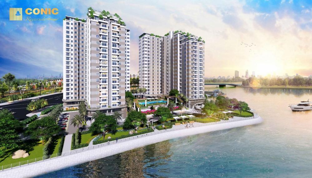 Bán căn hộ conic riverside 1pn+, giá 2,450 tỷ, sổ hồng đầy đủ, hỗ trợ vay nh 0979 695 ***