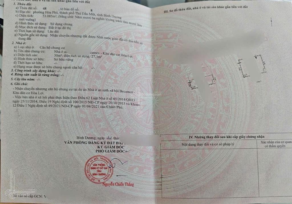 Giá đầu tư. căn hộ becamex hòa lợi, lầu 2 sổ hồng 405 triệu.