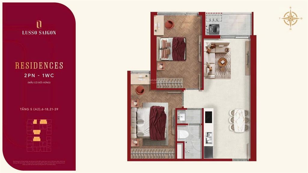 Lusso saigon vận hành world hotels 2pn 1wc giá tốt, thanh toán 11% đến khi nhận nhà. 0938 656 ***