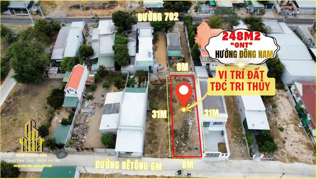 248m2 thổ cư cách biển ninh chữ 2km giá chỉ 6,8 triệu/m2 đường bêtong