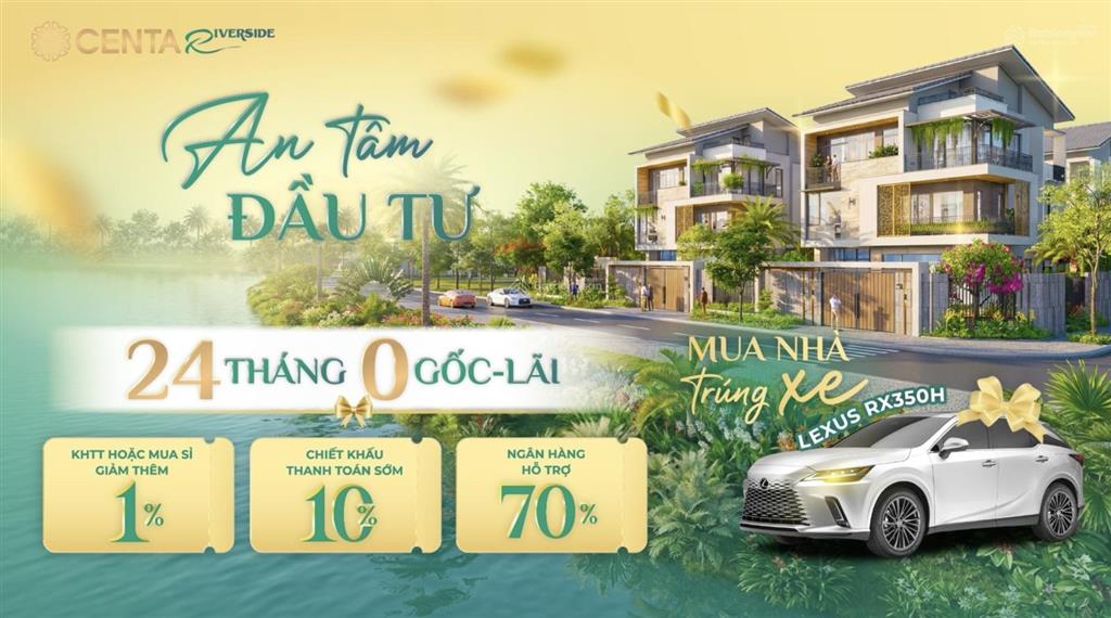 Centa riverside chính thức mở bán "giá f0" biệt thự sông hiếm có ngay tâm điểm ga metro trung mầu