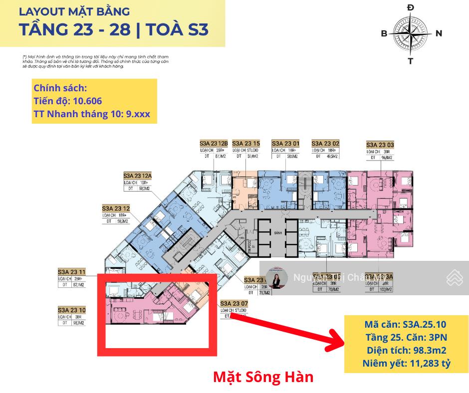 View trực diện sông 3pn view pháo hoa tầng cao 25 view cửa biển thuận phước vịnh châu mỹ srt