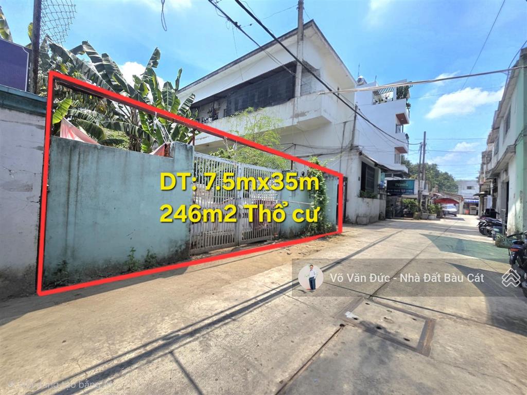 Bán lô đất hxh đường lê trọng tấn dt 7.5x35 dtcn 246m2 thổ cư giá rẻ nhỉnh 45tr/m2