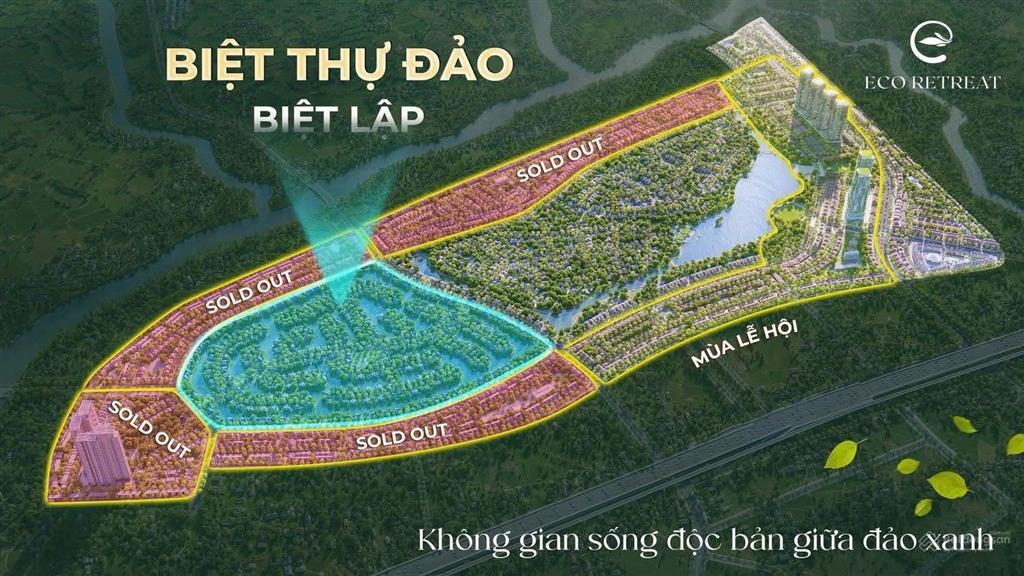 Retreat island biệt thự đảo giá 19,1tỷ tại eco retreat long an 0963 552 ***