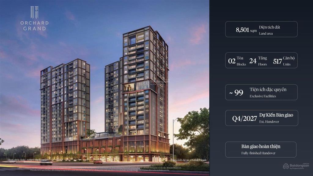 Orchard grand 3pn giá tốt dự án tiến độ thanh toán đến cuối năm 2027