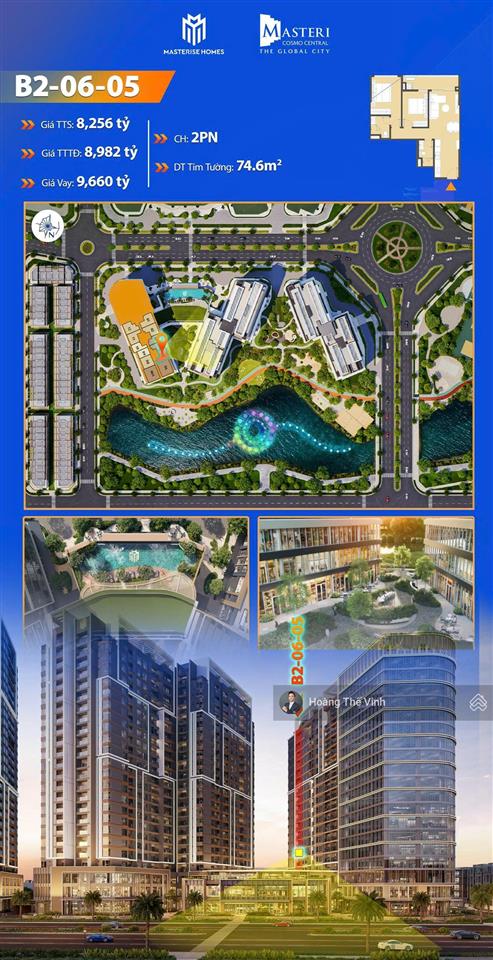 Bán căn 2pn cosmo central khách đầu tư nên xem qua căn này view nội khu nhạc nước 0932 778 ***