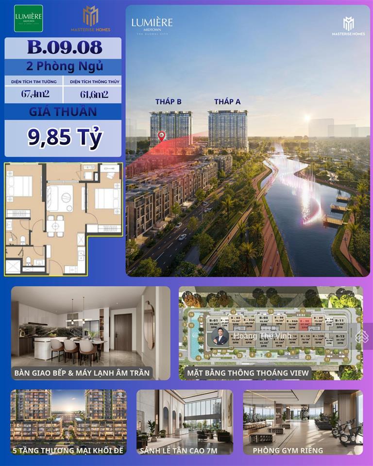 Bán căn 2pn rõ ràng giá tốt lumiere midtown cho khách hàng mua ở hoặc đầu tư ngay