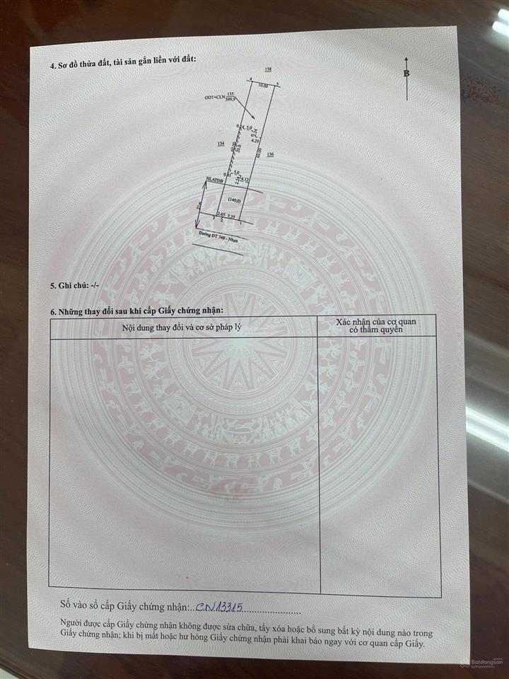Bán đất mặt tiền dt748 tây nam bến cát 10x60m, 190m2 thổ cư giá 3,7 tỷ