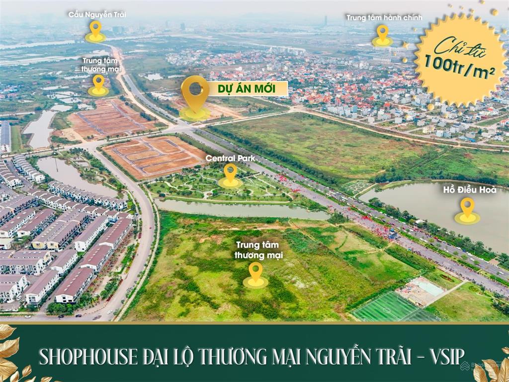 Nhà phố the greenery 2. 75m² giá 5,2 tỷ mặt tiền đại lộ nguyễn trãi. trung tâm đại đô thị vsip