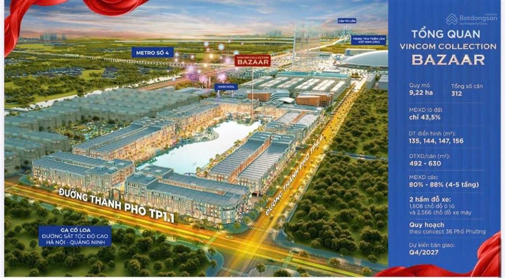 Shophouse "hoa hậu" kinh doanh đắc lợi tại vincom bazaar view hồ trực diện 36 phố phường