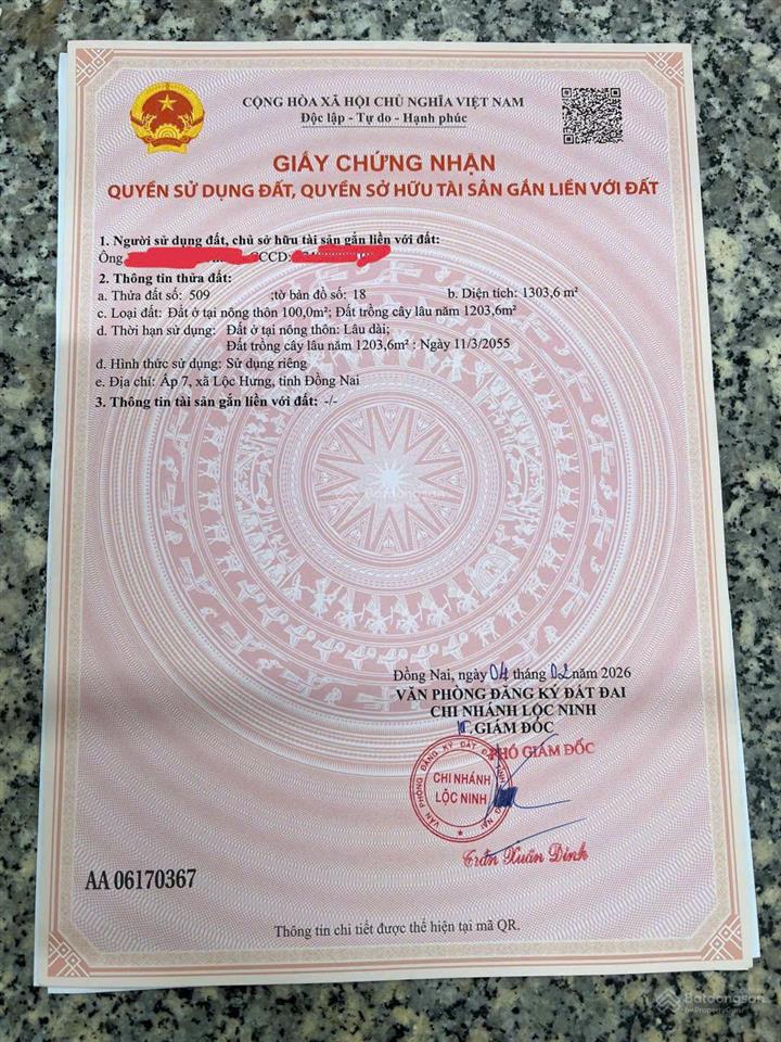 Chính chủ bán đất giá tốt tại lộc hưng, lộc ninh bình phước cơ hội đầu tư hấp dẫn 100m2 thổ cư