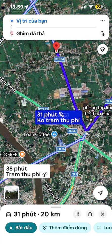 Chủ cần bán đất mt 834. bình cang 2 bình thạnh thủ thừa, dt lớn gần trung tâm