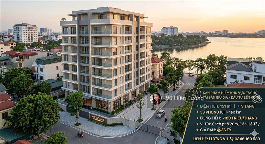 Chính chủ bán tòa căn hộ dịch vụ 23 phòng, dòng tiền 2 tỷ/năm. vốn đầu tư 36 tỷ