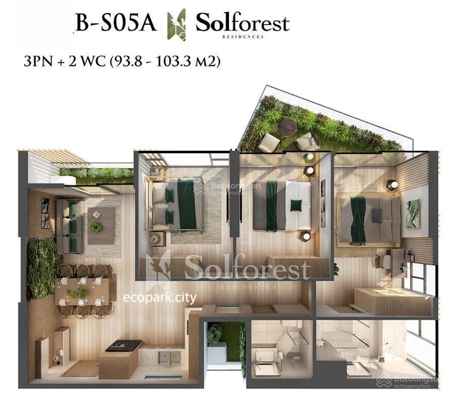 Bán nhanh căn 3n 2wc sol forest ecopark giá 5,8x tỷ bao phí 0948 014 ***