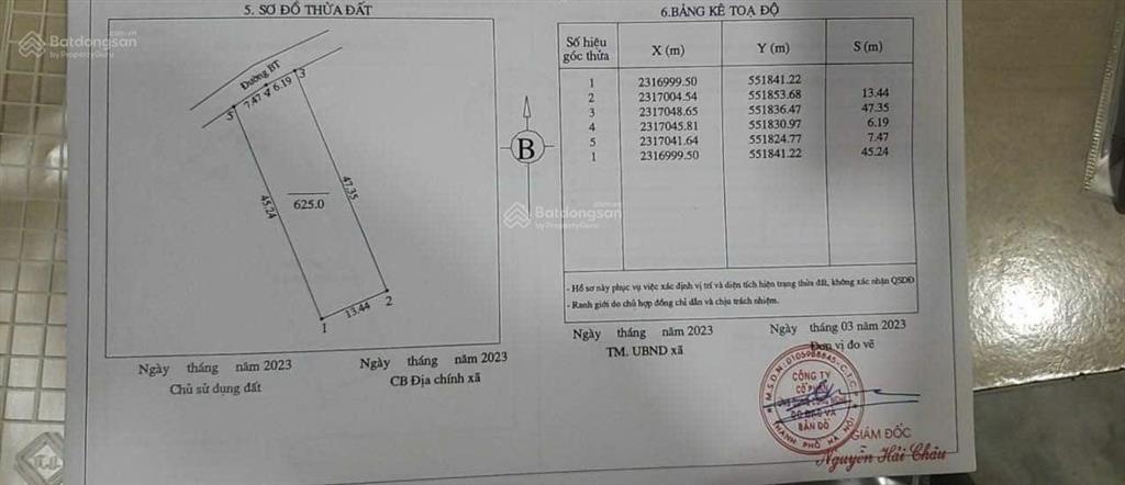 Gia đình có lô đất đồng bồ đông xuân quốc oai 625m2 cần bán